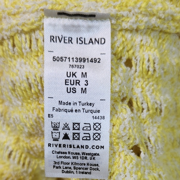 RIVER ISLAND Pastel Yellow Button-up 3D Knit Sweater Cardigan (M) - Picture 11 of 13